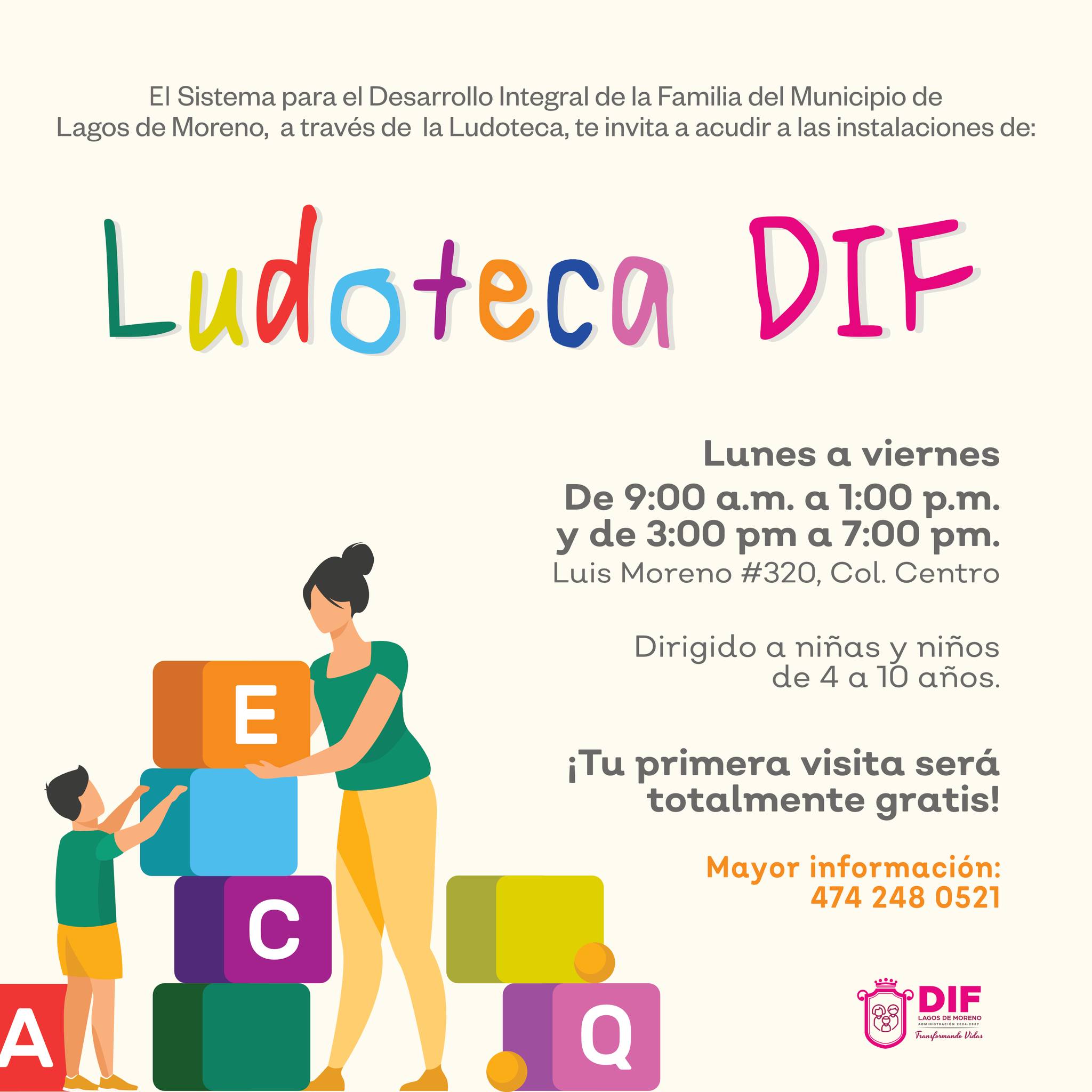 Ludoteca DIF: espacio de juego para niñas y niños de 4 a 10 años